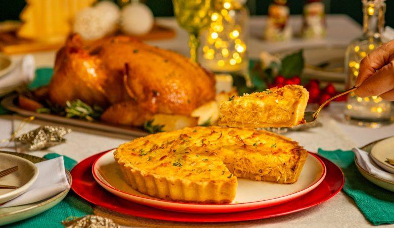 Quiche de chester com alho poró