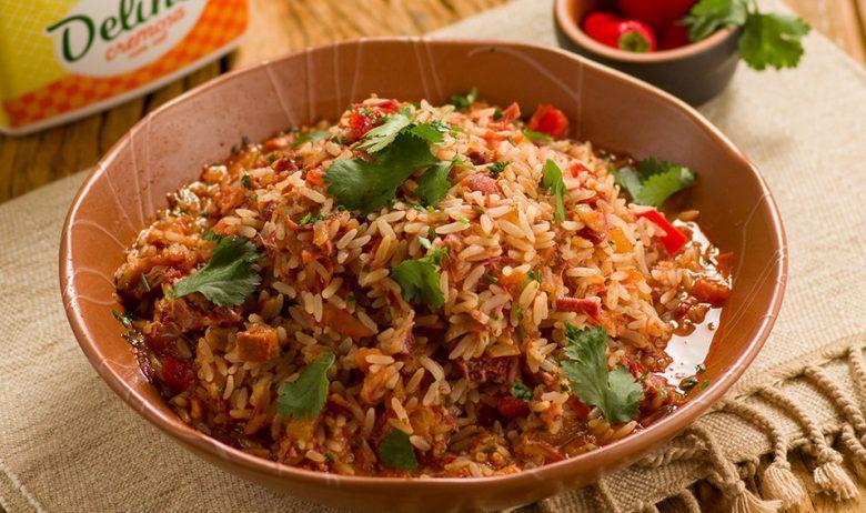 Arroz caldoso de carne seca