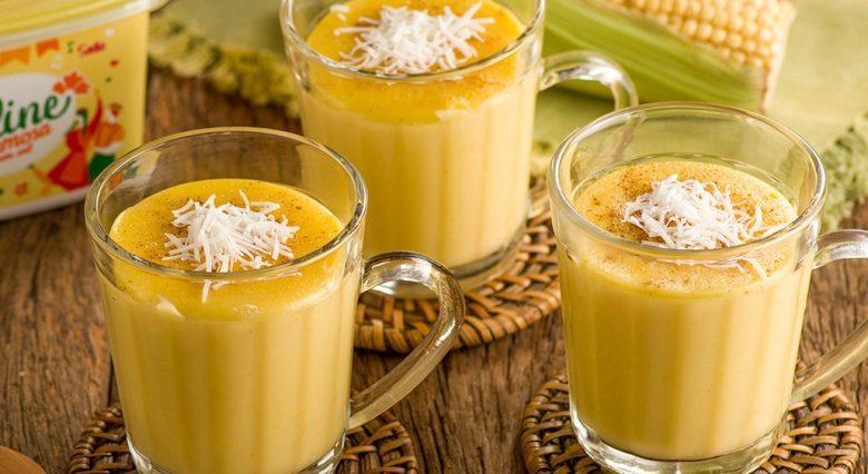 Canjica de milho com canela e coco