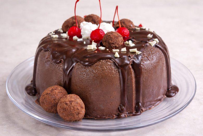 Pudim de chocolate com trufa diet