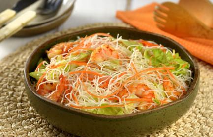 Salada de camarão com sódio reduzido
