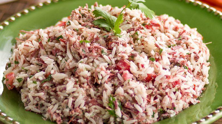 Arroz cremoso de carne seca 
