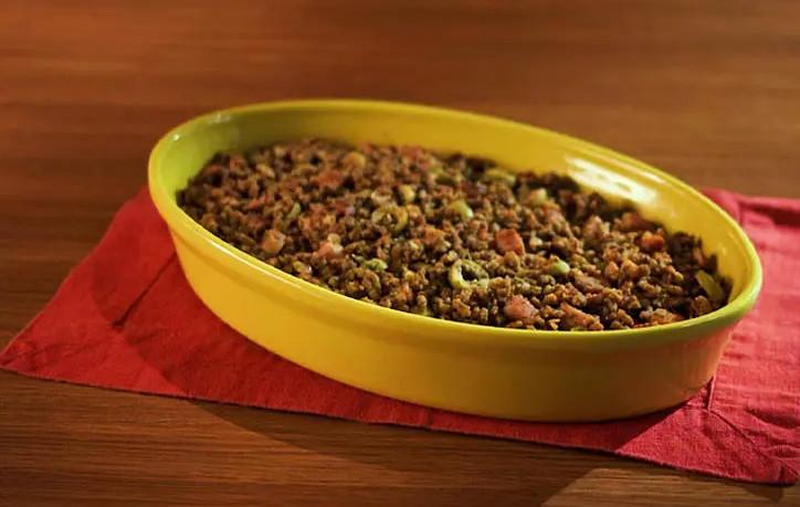 Carne moída com chimichurri