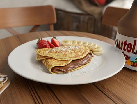 Panqueca de creme de avelã