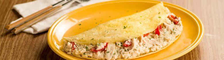 Crepioca de frango desfiado