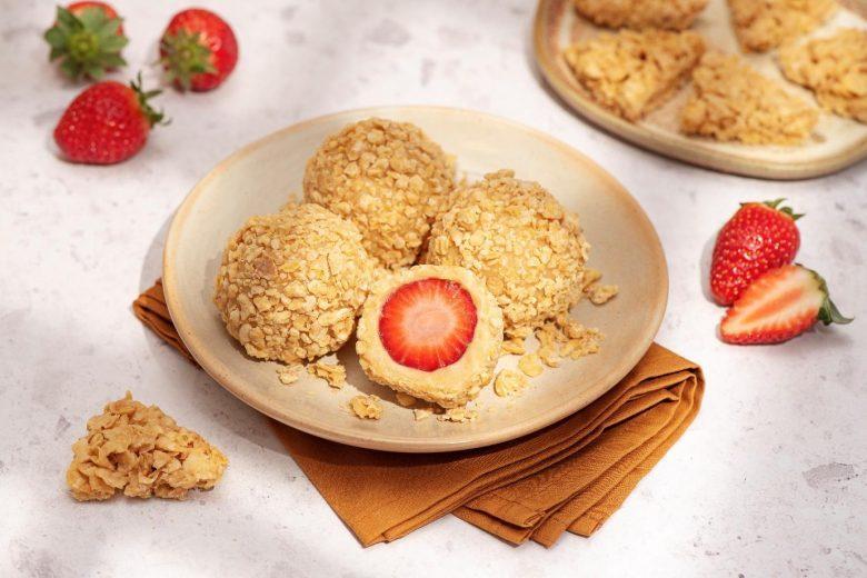 Bombom de morango com croc choco