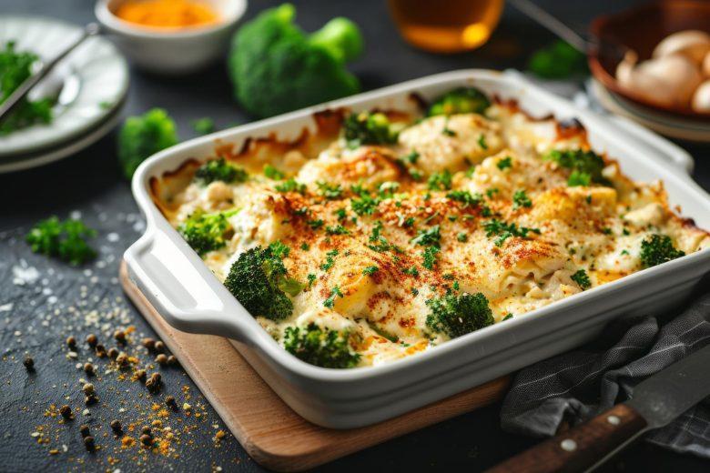 Macarrão com brócolis gratinado