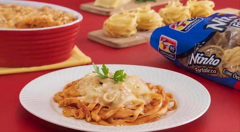 Ninho com frango gratinado