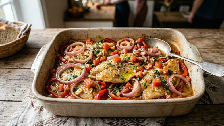 Peixe ao escabeche com vinagre de maçã