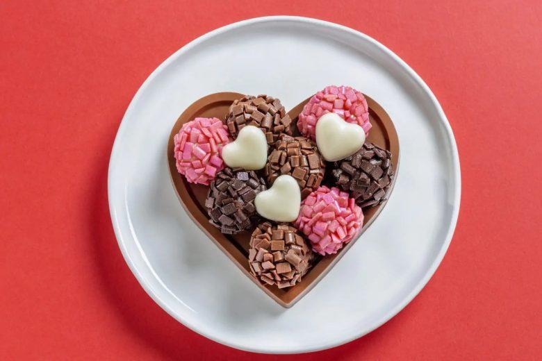 Coração especial de chocolate