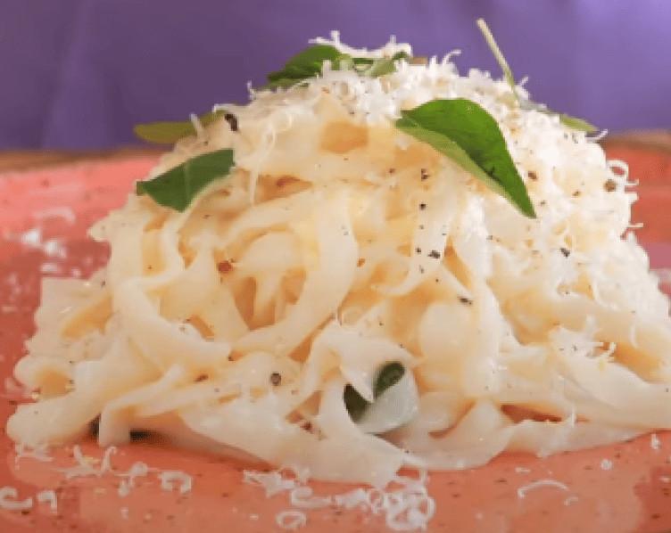 Fettuccine al limone com fettuccine Konjac