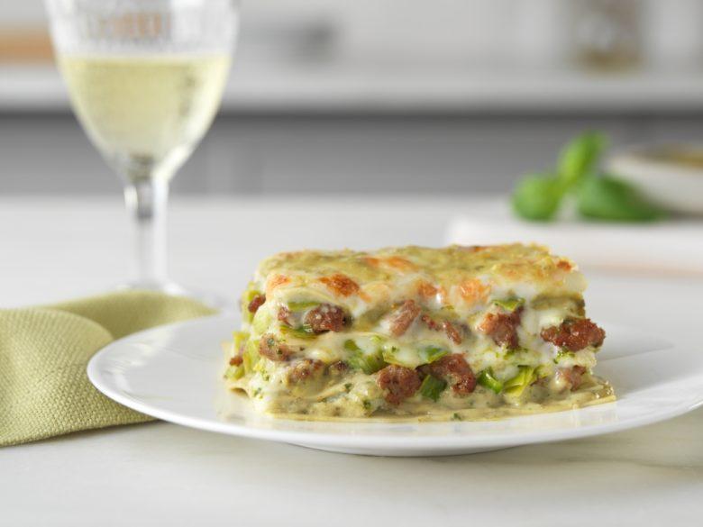 Lasanha ao pesto com ragu suíno