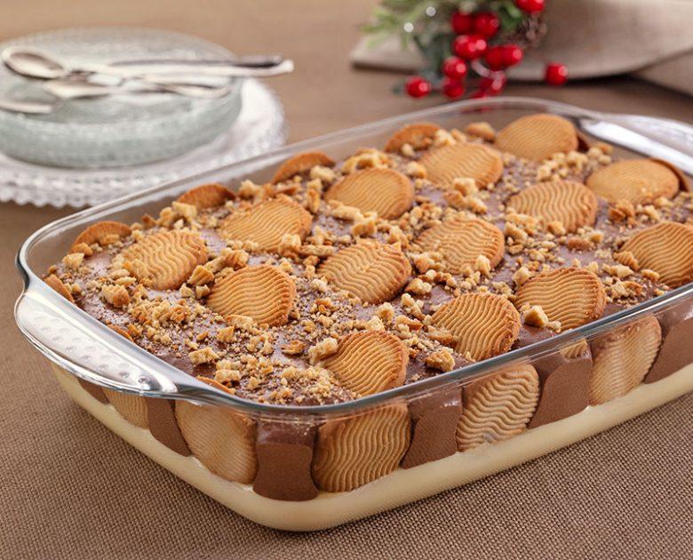 Pavê de biscoito leite maltado