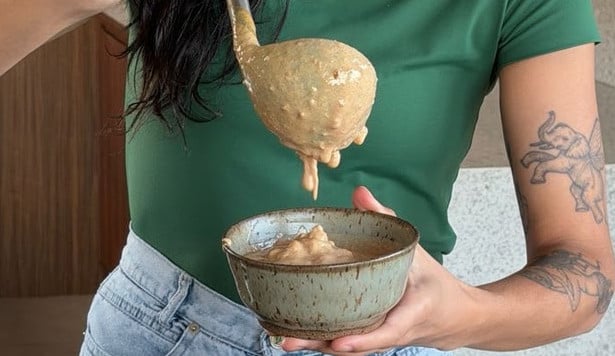 Canjica cremosa sem lactose e sem açúcar