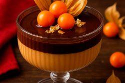 Creme de Amendocrem com ganache de avelã 