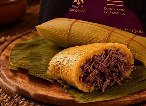 Pamonha com carne seca