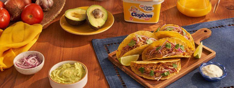 Taco mexicano de porco