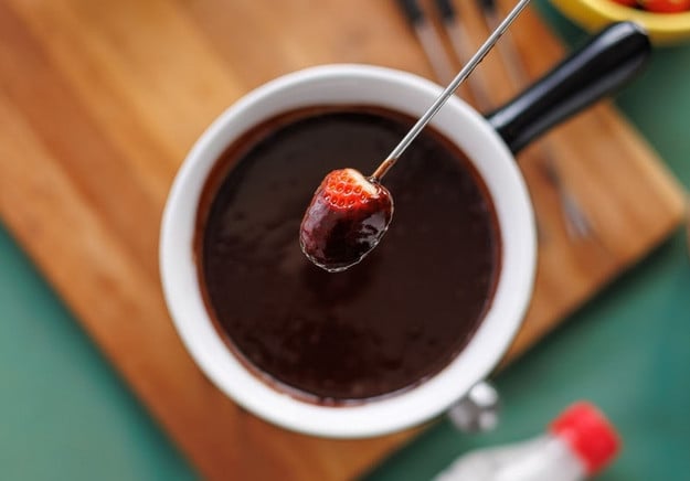 Fondue vegano com leite de coco