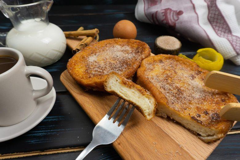 Rabanada com brioche trançado