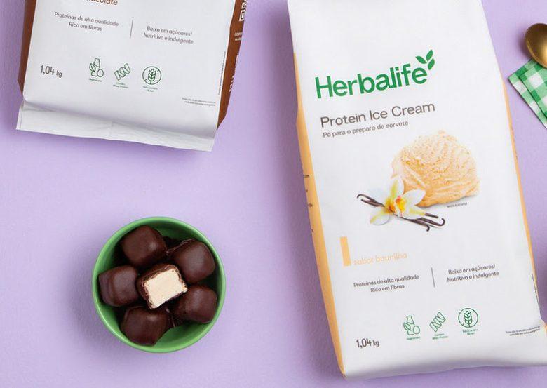 Bites de sorvete proteico