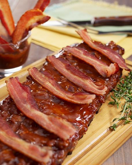 Costela suína com barbecue de bacon