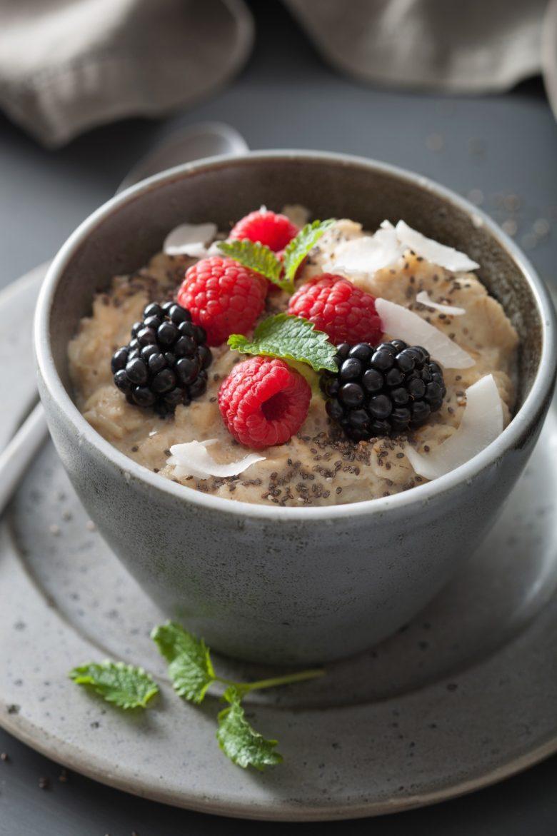 Overnight oats proteico de baunilha