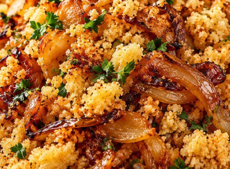 Farofa com cebola caramelizada