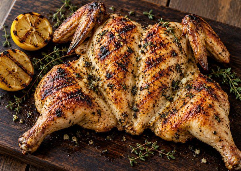 Frango inteiro espalmado
