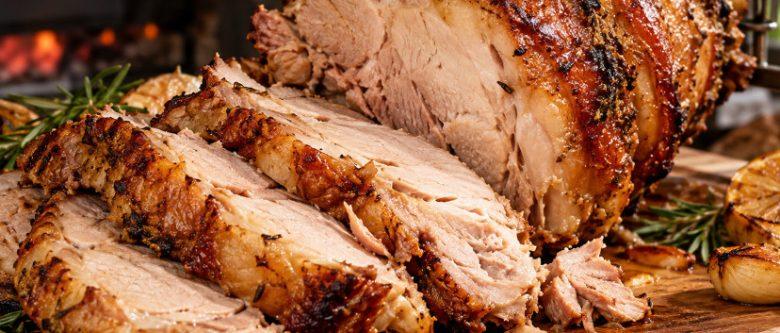 Pernil no espeto giratório