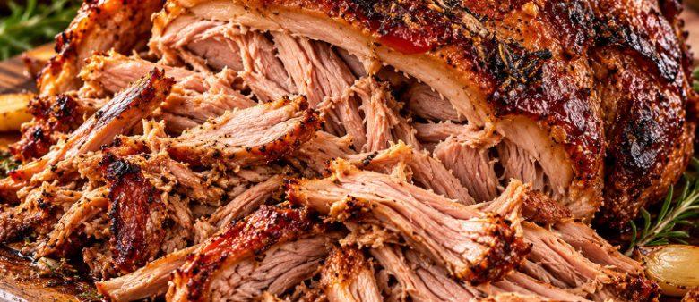Pernil suíno assado lentamente
