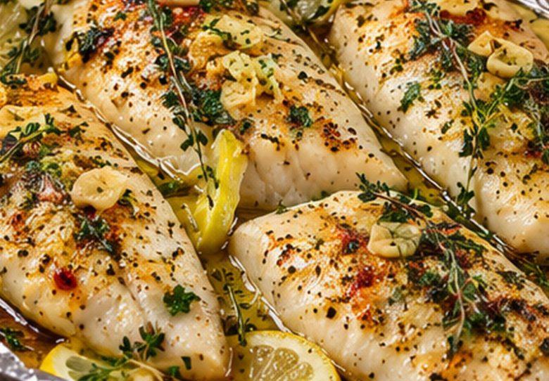 Peixe em papelote de limão e ervas